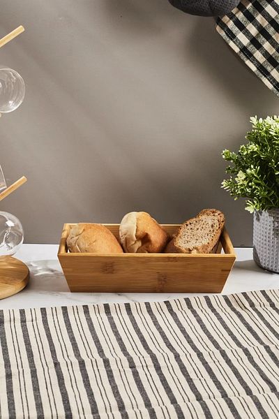 Karçiçeği Home Perotti Bamboo Bread Bowl - 23*13.5*5.5 Cm Cut
