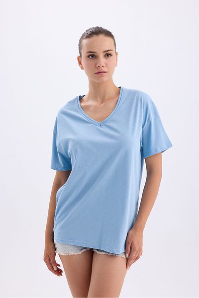 Get Crazy Tricou unisex cu decolteu în V supradimensionat, neimprimat