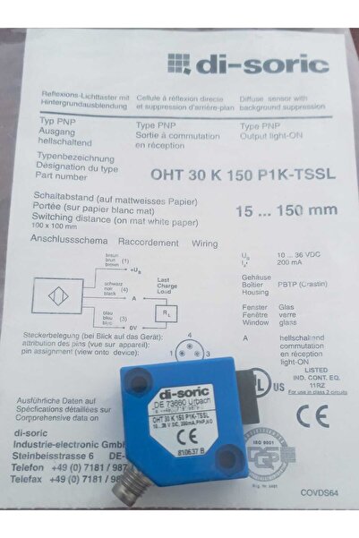 Di-soric 201420 Oht 30 K 150 P1k-tssl