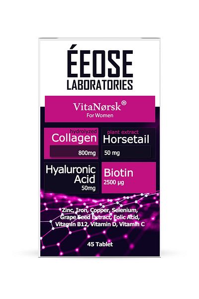 Eeose 45 Tablets Collagen - Collagen, Hyaluronic Acid, Horsetail, Biotin and Vitamin C