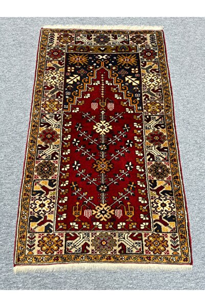 BURAK HALI EL DOKUMA SIFIR YAHYALI HALISI SECCADE 84X146 KÖK BOYA YÜN NAMAZLIK