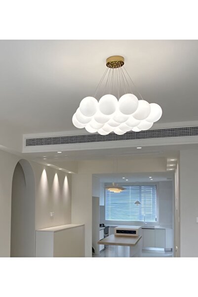 RONİSU AYDINLATMA 13'lü Cam Küre Asılı Oturma Odası