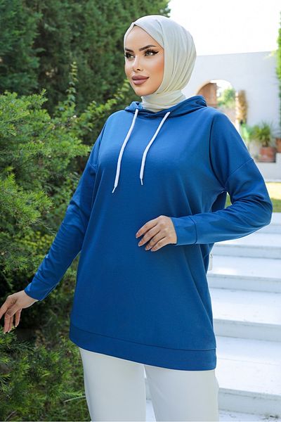 Bestenur Indigo Hooded Tunic 962 - Dilba