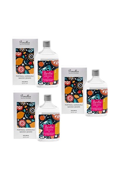 Pomellos Kolonya Portakal Karnavalı & Akide Şekeri 3 Adet (3x250 Ml, 80 Derec...