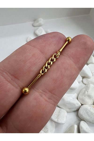 Karınca Piercing Chain Helix Conch - Cartilage and Ear Piercing, Thin Industrial Bridge