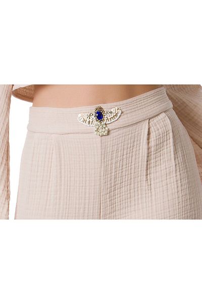 Gleam Atelier Muslin Trousers, 100% Muslin Cotton