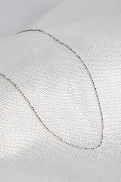 Cenova Jewelry 14 Ayar Beyaz Altın Erkek Zincir Kolye 60 cm