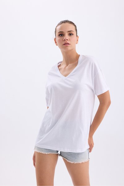 get crazy collection v-neck Oversized Unprinted t-shirt - unisex