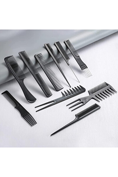 Layes 10-Piece Professional Hairdresser Hair Styling Comb Set - With Bag