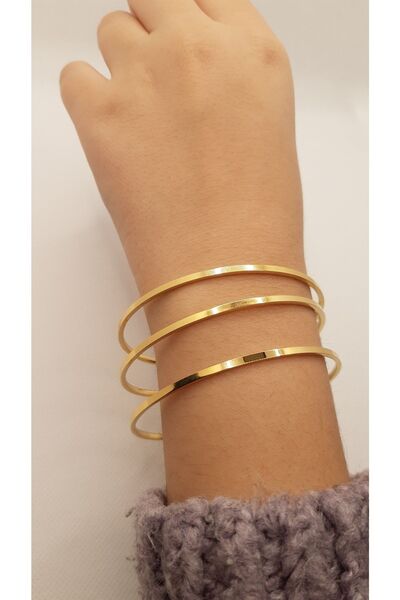 ECEMTAKI سوار من الفولاذ Ajda باللون الذهبي