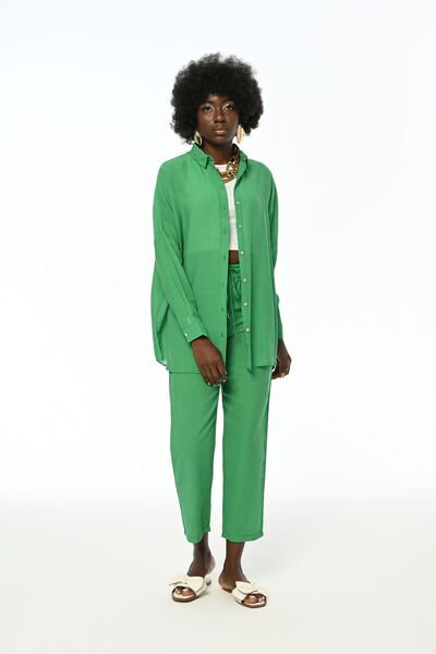 Orfeo Negro KADIN CEPSİZ DÜZ RENK OVERSİZE KESİM GÖMLEK