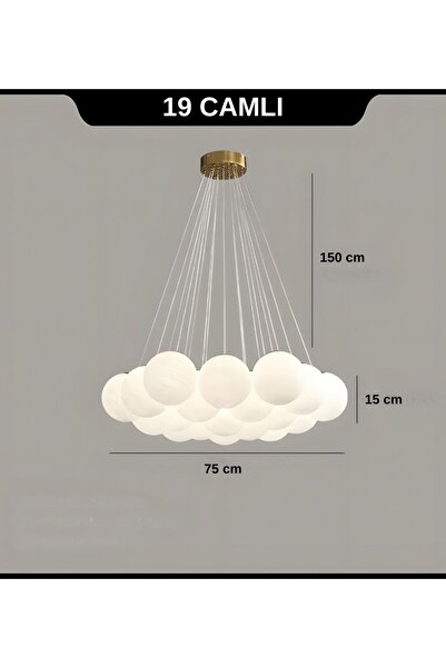 RONİSU AYDINLATMA 19'lu Cam Küre Asılı Oturma Odası