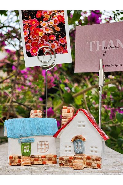 Rota Hediyelik 2-Piece Home Note and Photo Holder Cute Note Holder Office Table Decoration Gift