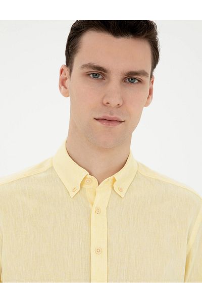 Pierre Cardin Cămașă de in pentru bărbați PİERRE CARDİN - Regular Fit G021SZ004.000.1843438 Bohai