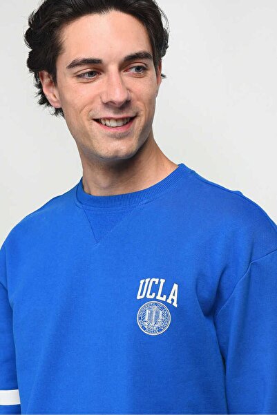 UCLA Hanorac pentru bărbați cu imprimeu Yount Blue Crew Neck
