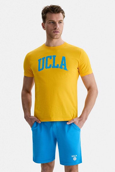 UCLA Ανδρικό μπλουζάκι Culver Yellow Crew Neck με στάμπα
