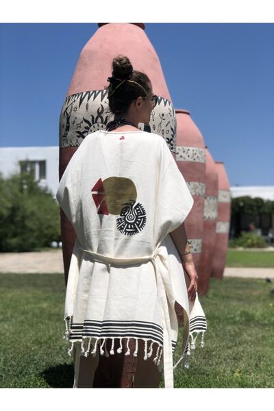 Hayat Ağacı Atölyesi Cotton Bohemian Kimono - Beach Dress