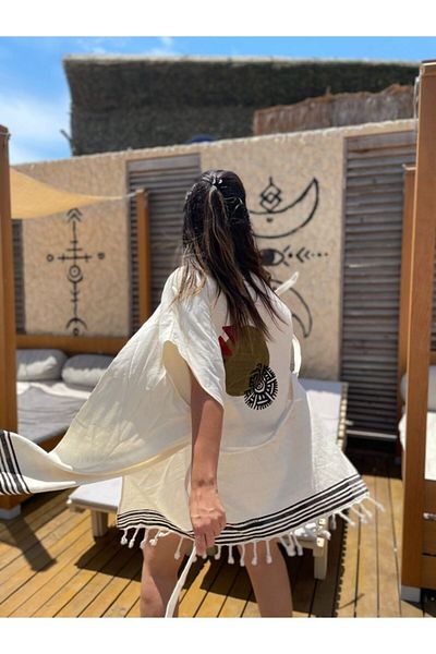 Hayat Ağacı Atölyesi Cotton Bohemian Kimono - Beach Dress
