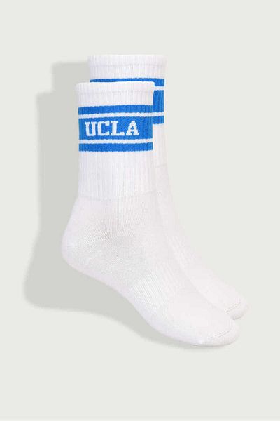 UCLA Calzada 2-Piece White Long Jacquard Unisex Socks