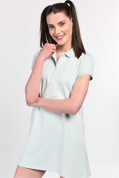 UCLA Γυναικείο φόρεμα Madeira Blue Polo με κεντημένο λαιμό