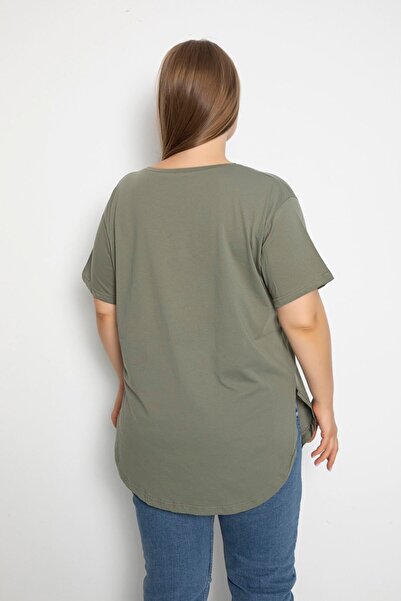 DONEX Women's Plus Size Slit T-Shirt