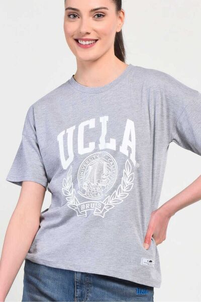 UCLA Γυναικείο μπλουζάκι Avalon Grey Crew Neck με στάμπα