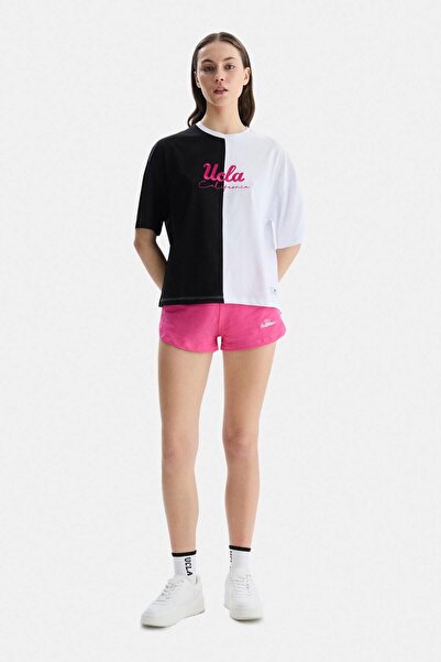 UCLA Γυναικείο μπλουζάκι FELIZ Black Crew Neck με κέντημα