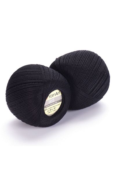 Yarnart Iris - Mercerized Lace Thread Μαύρο-935