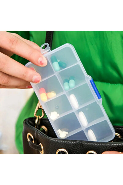 LİMO 10 BÖLMELİ AYARLANABİLİR HAZNELİ İLAÇ KUTUSU