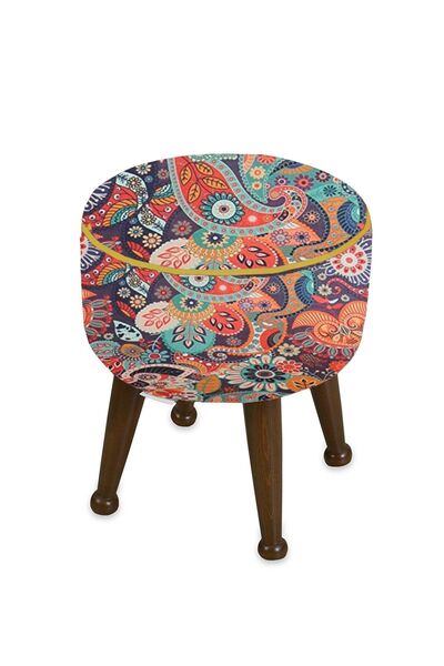 Asedia Miskin Ceviz Retro Ahşap Ayak Uzatma Pufu Makyaj Koltuğu Tabure Babalar Günü Hediyesi