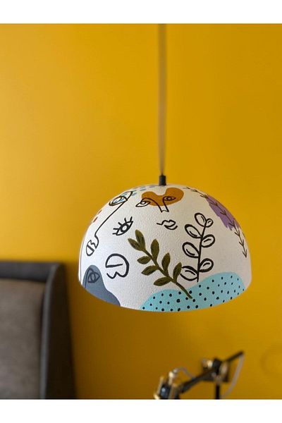 Hayat Ağacı Atölyesi Scandinavian Pendant Lighting Hand Painted