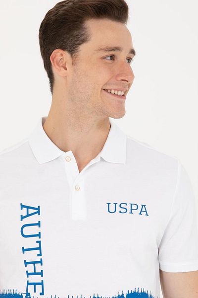 U.S. Polo Assn. Ανδρικό λευκό μπλουζάκι