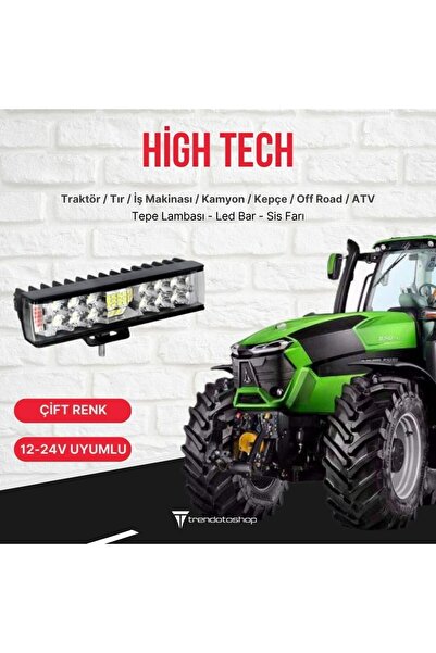 C9 High-tech Premium Kırmızı Mavi Beyaz Flaşlı Traktör Led Lamba, Sis Farı Ve Çalışma Lambası 1 Adet