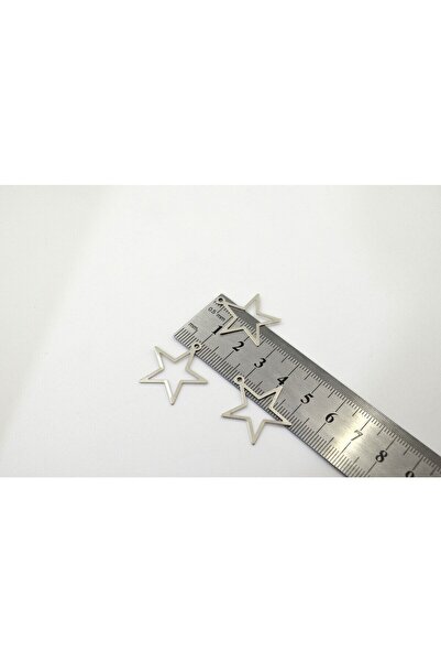 Flower 10 Adet - 22x22 Mm Kolye Ucu Yıldız, Charm Yıldız, Küpe Ucu Yıldız, St...