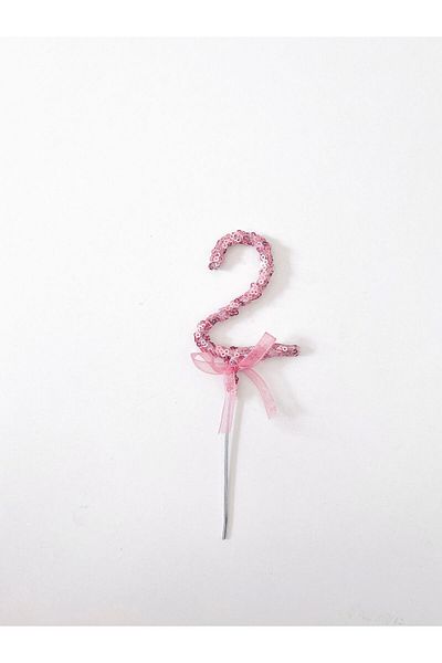 COOLMINIES 2 Year Old Rose Cake Decoration Birthday Sequin Sequined Ornament