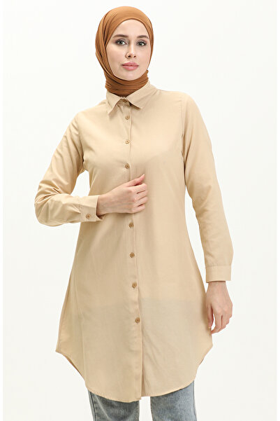 sefamerve Beige Tunic - Buttoned, Model 2514-17