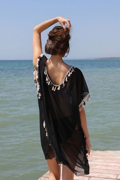TooHot Γυναικείο φόρεμα Pareo 1010 - Φόρεμα παραλίας με φούντες