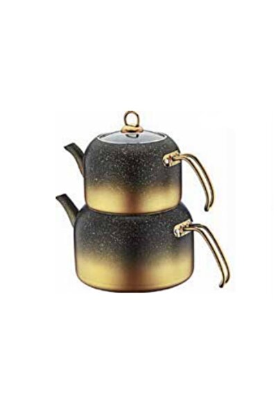 Remetta Granit Delux Aile Boy Çaydanlık Seti (GOLD)