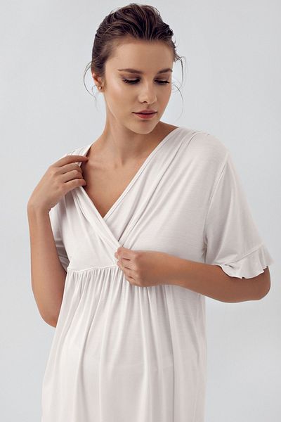 Artış Flexible Lycra Short Sleeve Viscous Maternity Pajama Set