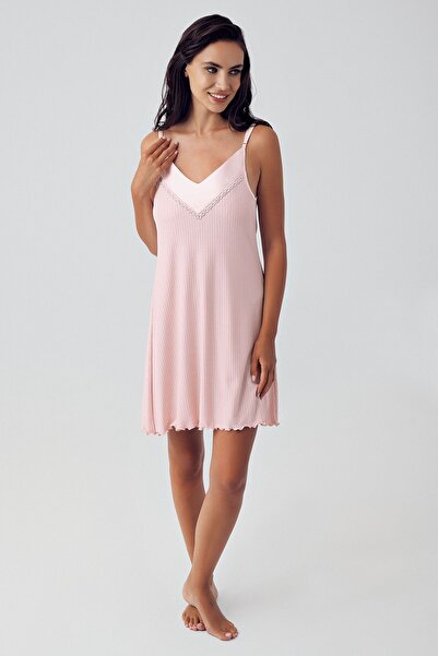 Artış Flexible Viscous Short Strap Women's Dressing Gown and Nightgown Set