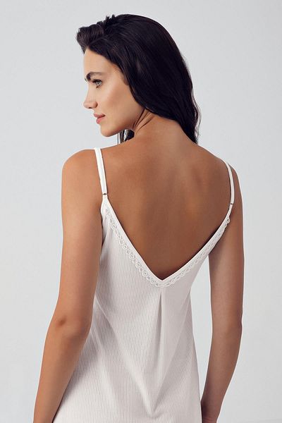Artış Flexible Viscous Short Nightgown - Ruched Straps