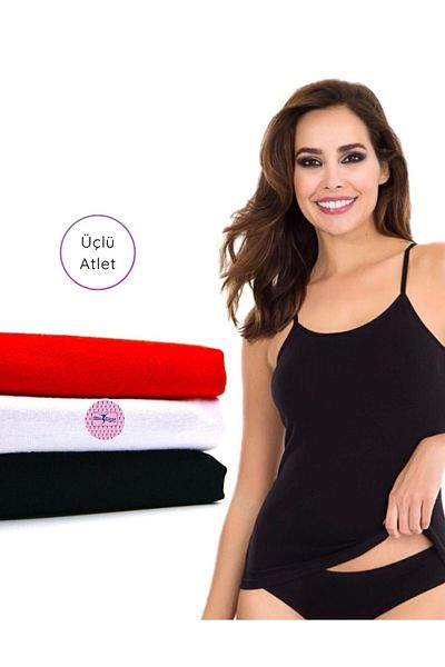 MİSS ELİZZA رياضي أسود أبيض أحمر 3 قطع