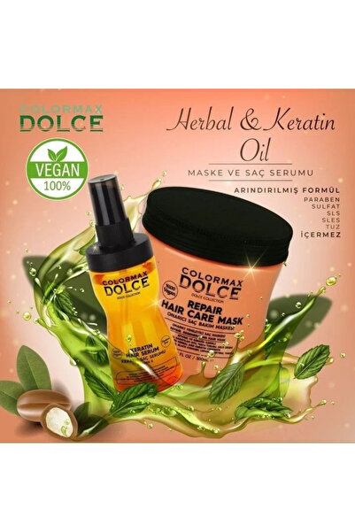 COLORMAX DOLCE COLORMAX 500ml.AŞIRI YIPRANMIŞ SAÇLAR İÇİN SAÇ MASKESI VE KERA...