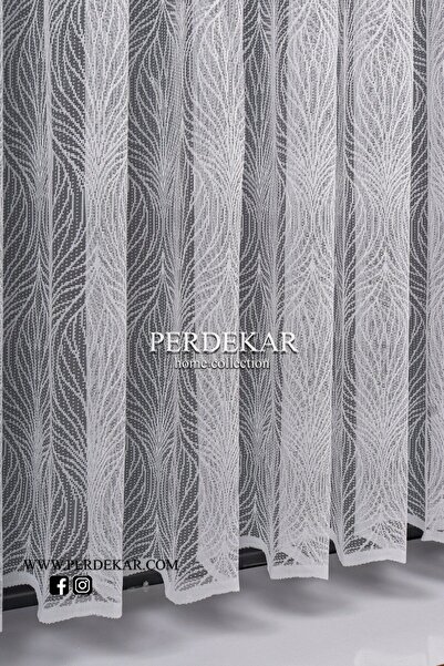Perdekar Balık Sırtı Desen Örme Tül Perde (1X3 SIK PİLELİ)