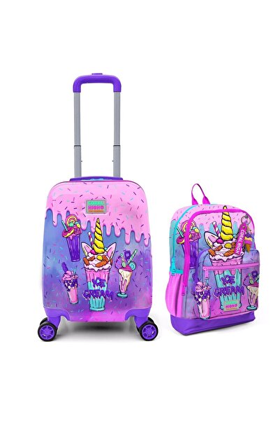 Coral High Kids Milkshake Dondurma Desenli Çocuk Valizi Ve Çanta Seti 16770