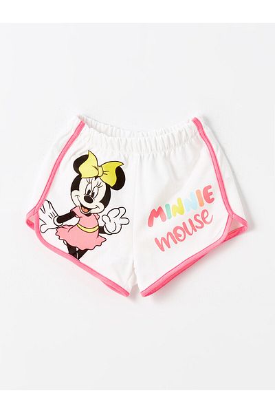 LC Waikiki Minnie Mouse Printed – holčičí šortky s elastickým pasem