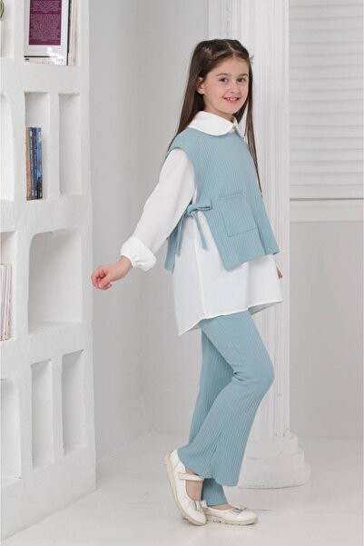 Asortix Girl's Cotton Camisole Triple Set - Shirt, Trousers, Sleeveless Blouse Set of 3