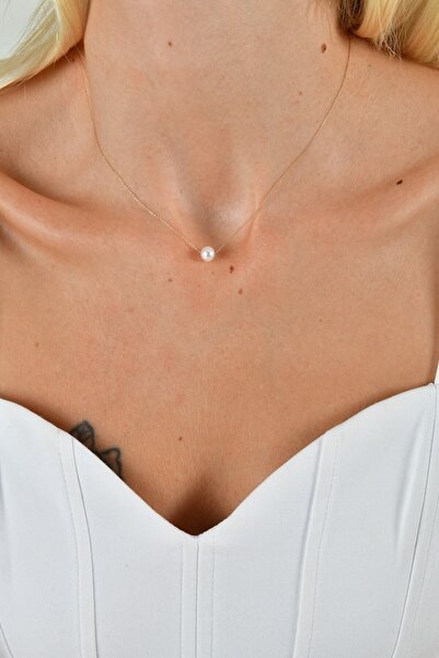 O'an Jewelry 14 Ayar Altın Minimal Inci Kolye