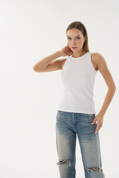 Sevim 16156 Model Tricou damă cu guler închis cu nervuri