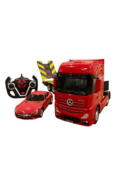 Shem Rastar R/C Uzaktan Kumandalı Mercedes Actros Tır + AMG GT Araba - Kırmızı